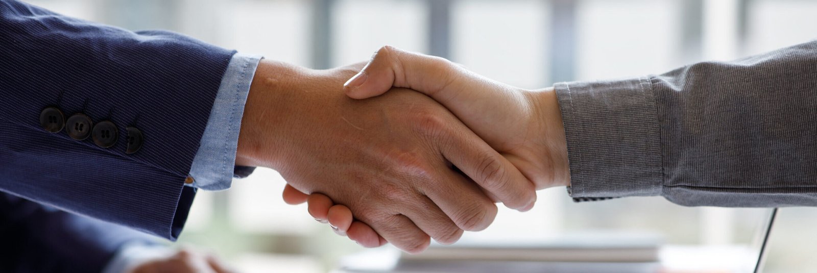 Financial Business handshake for teamwork of business merger and